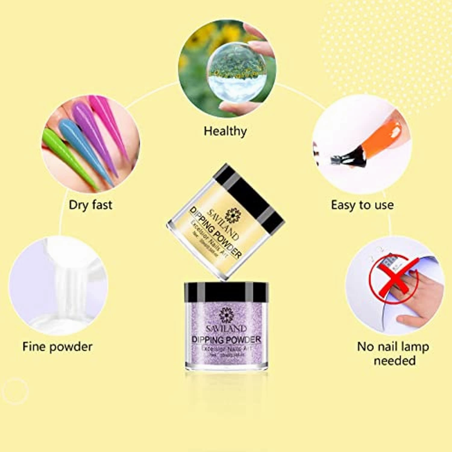 Saviland 29 Pcs Dip Powder Nail Kit Starter, 20 Colors Dipping Powder System Essential Dip Liquid Set with Base Top Coat Activator Brush Saver for DIY at Home and Salon