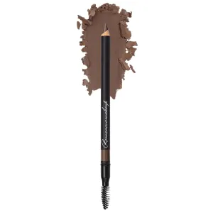 Sexy Eyebrow Pencil BRUNETTE. Natural Smudge Free, Long lasting, Ultra Fine, Brow Defining, Dual End Pencil by Romanovamakeup with Built-in Brush for All Day Eyebrows Exclusively for Brunette Hair.
