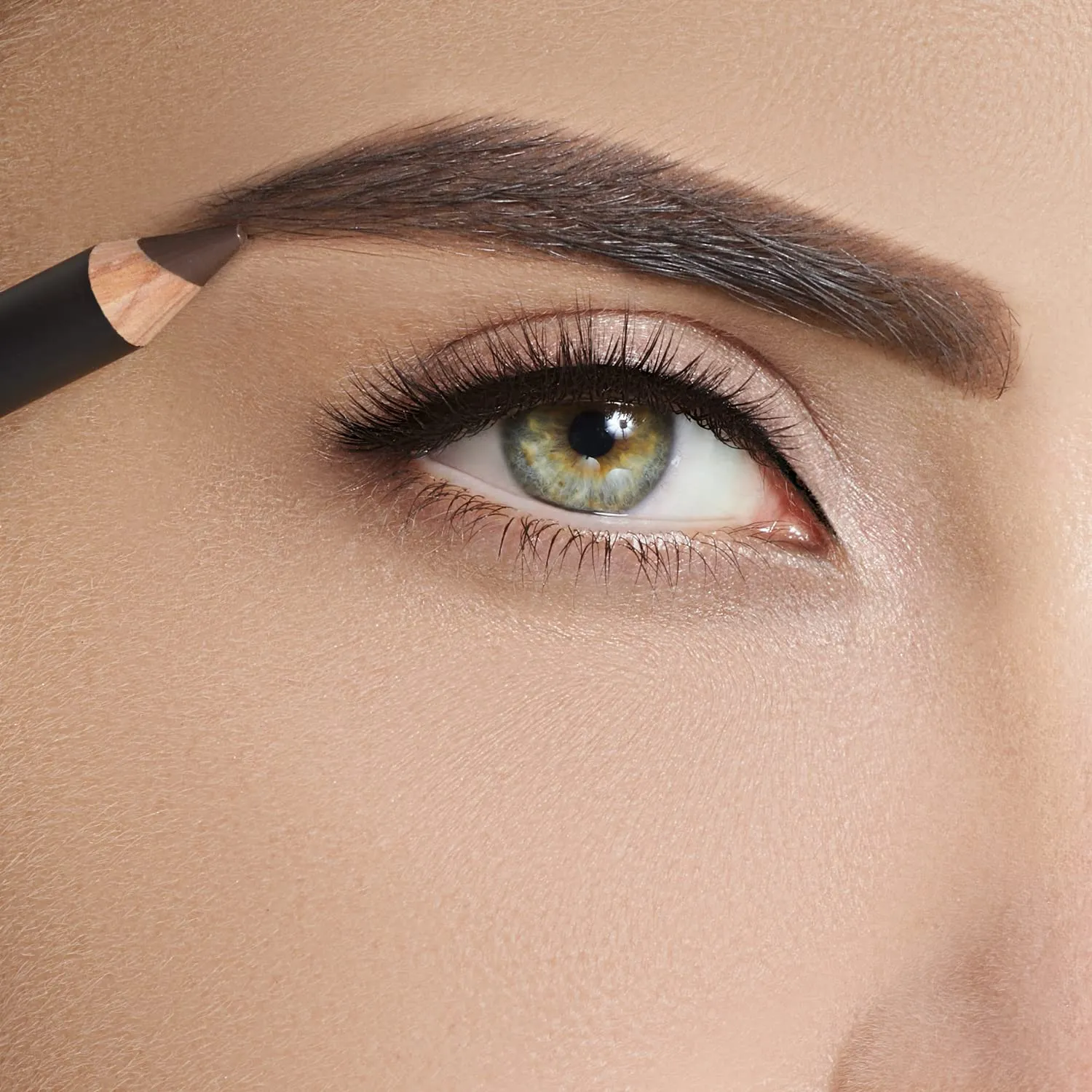 Sexy Eyebrow Pencil BRUNETTE. Natural Smudge Free, Long lasting, Ultra Fine, Brow Defining, Dual End Pencil by Romanovamakeup with Built-in Brush for All Day Eyebrows Exclusively for Brunette Hair.