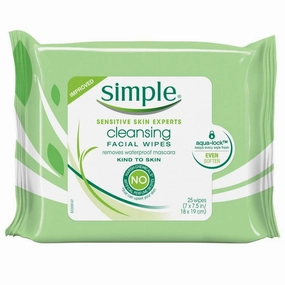 Simple Cleansing Facial Wipes 25 Each (Pack of 10)