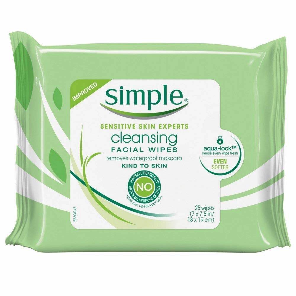 Simple Cleansing Facial Wipes 25 Each (Pack of 10)