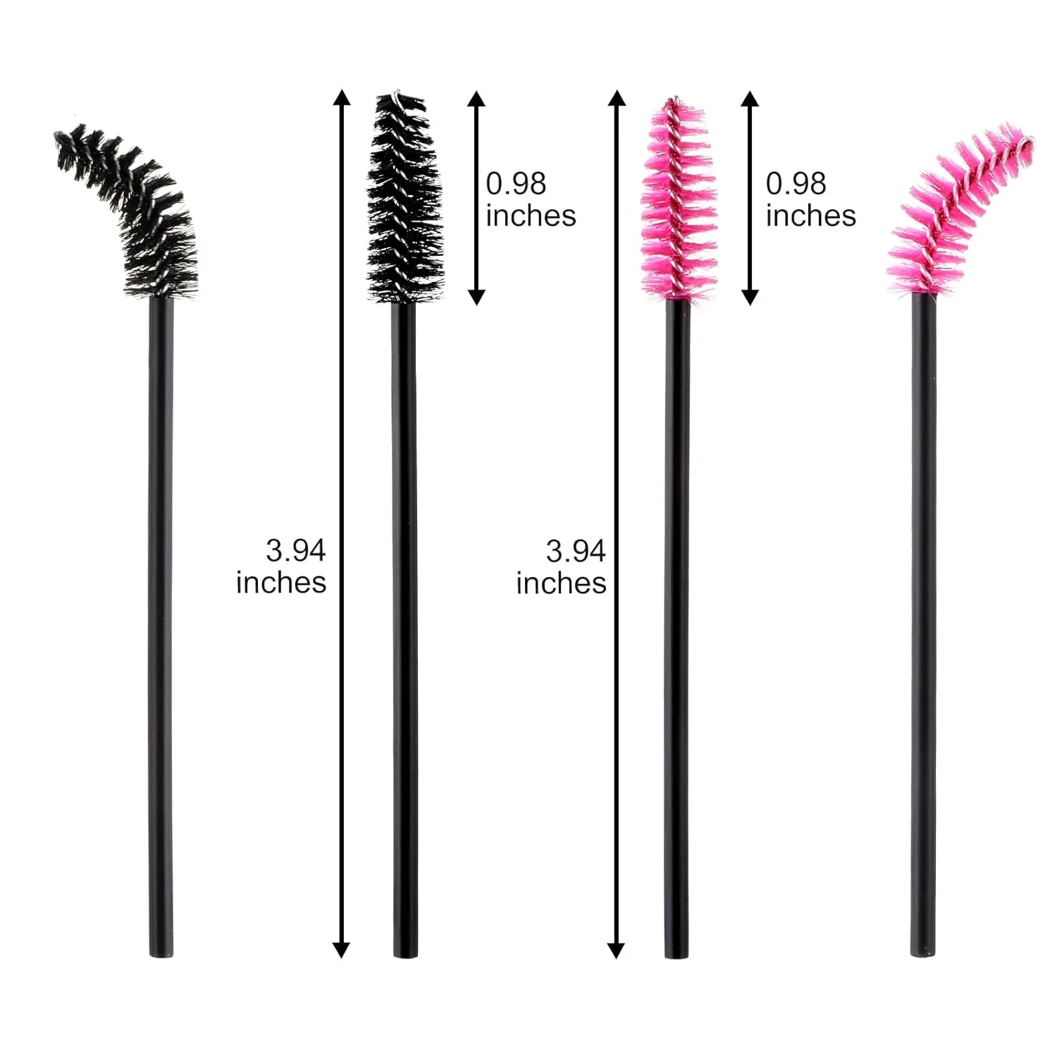Skylety 1000 Pcs Disposable Mascara Wands Bulk Mascara Eyelash Brush Spoolies Makeup Applicator Eyelash Wands for Eye Lash Extension, Eyebrow Comb, 3.9 x 0.2 x 0.3 Inch (Black and Rose Red,Classic)