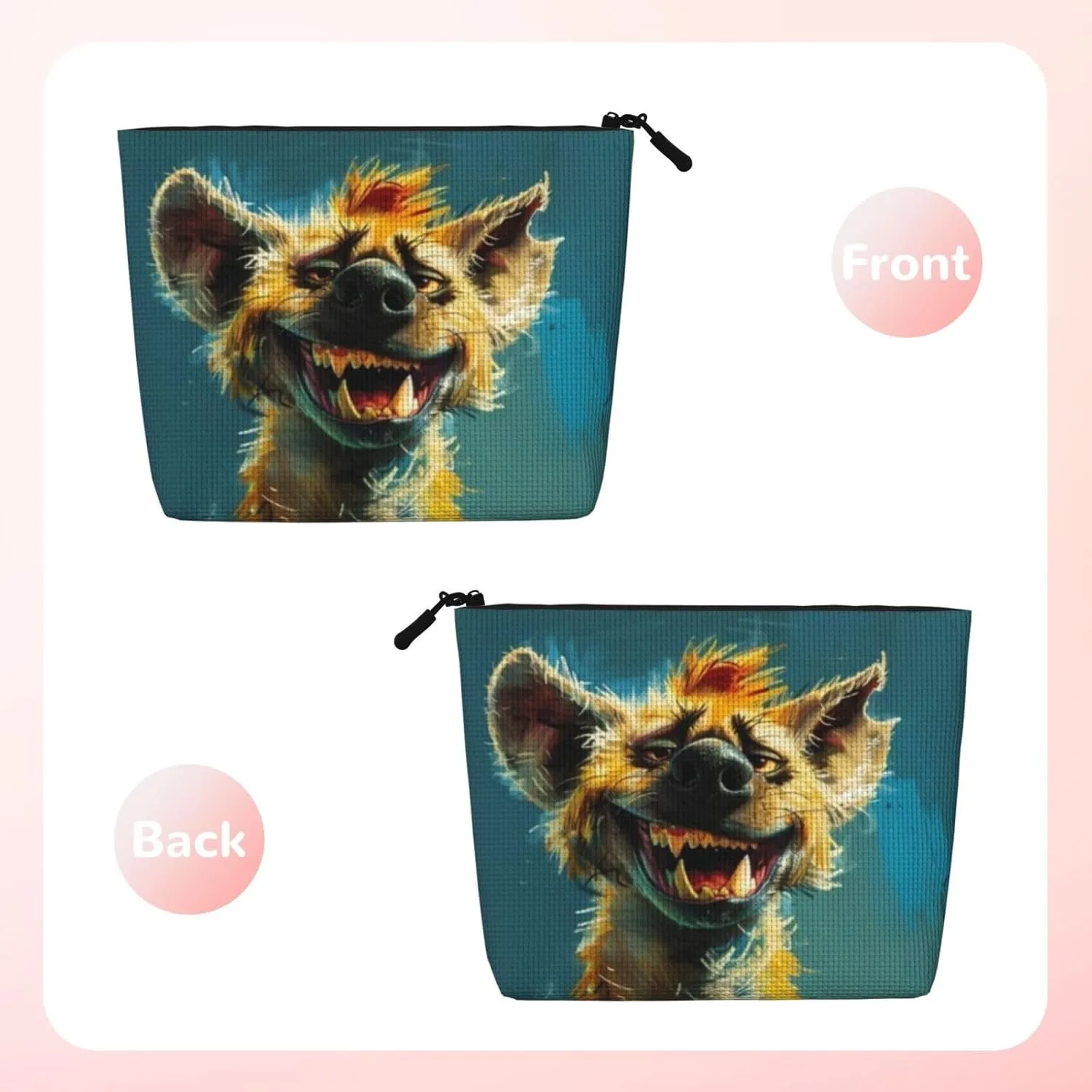 Smiling Hyena Series Makeup Bag Birthday Gift Mother'S Day Gifts Are The Internal Capacity Is Large Light And Cute Suitable For Daily Life Travel Etc