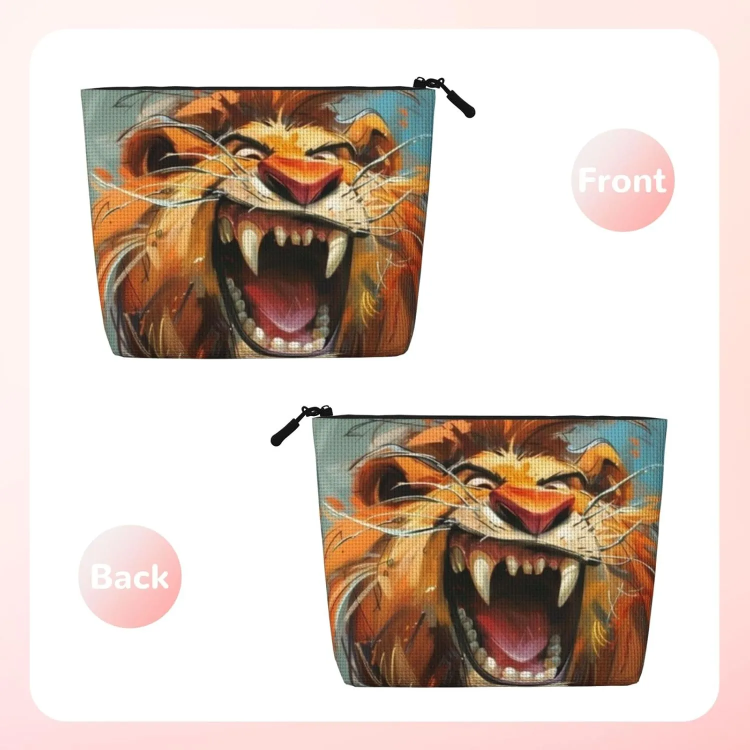 Smiling Lion Series Makeup Bag Birthday Gift Mother'S Day Gifts Are The Internal Capacity Is Large Light And Cute Suitable For Daily Life Travel Etc