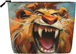 Smiling Lion Series Makeup Bag Birthday Gift Mother'S Day Gifts Are The Internal Capacity Is Large Light And Cute Suitable For Daily Life Travel Etc