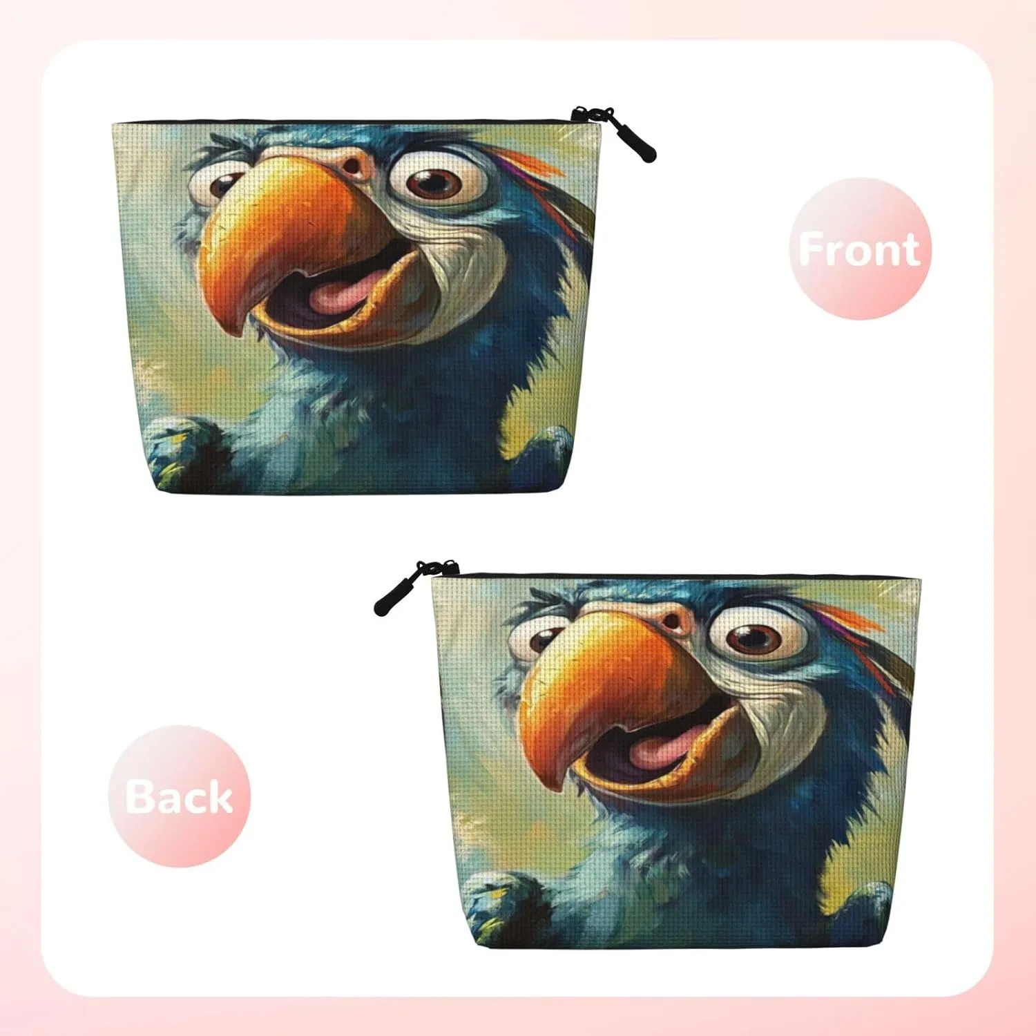 Smiling Parrot Series Makeup Bag Birthday Gift Mother'S Day Gifts Are The Internal Capacity Is Large Light And Cute Suitable For Daily Life Travel Etc