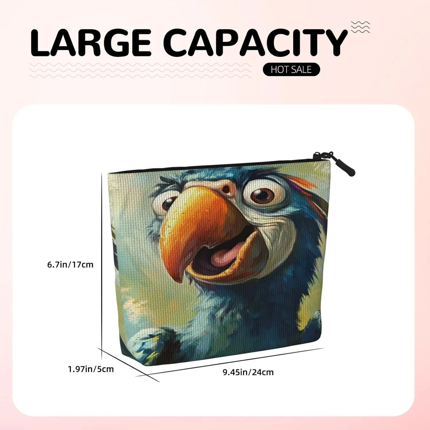 Smiling Parrot Series Makeup Bag Birthday Gift Mother'S Day Gifts Are The Internal Capacity Is Large Light And Cute Suitable For Daily Life Travel Etc