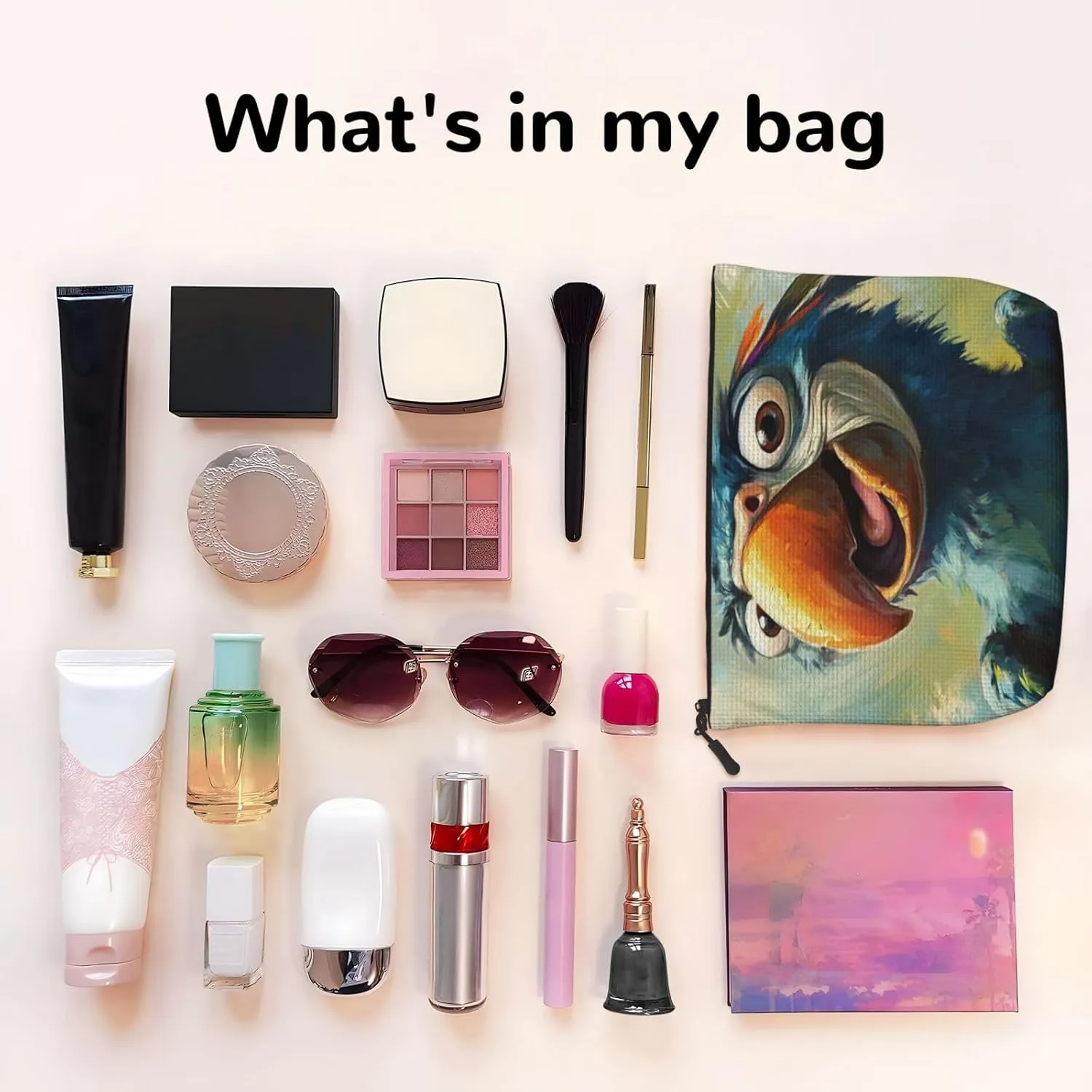 Smiling Parrot Series Makeup Bag Birthday Gift Mother'S Day Gifts Are The Internal Capacity Is Large Light And Cute Suitable For Daily Life Travel Etc