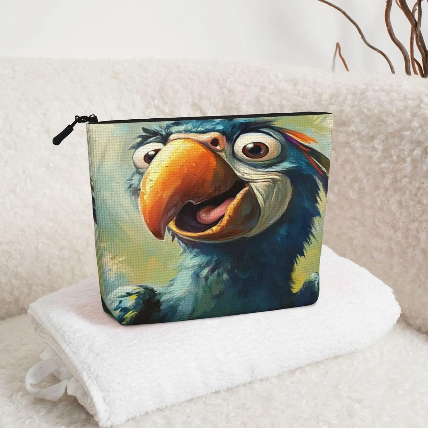 Smiling Parrot Series Makeup Bag Birthday Gift Mother'S Day Gifts Are The Internal Capacity Is Large Light And Cute Suitable For Daily Life Travel Etc