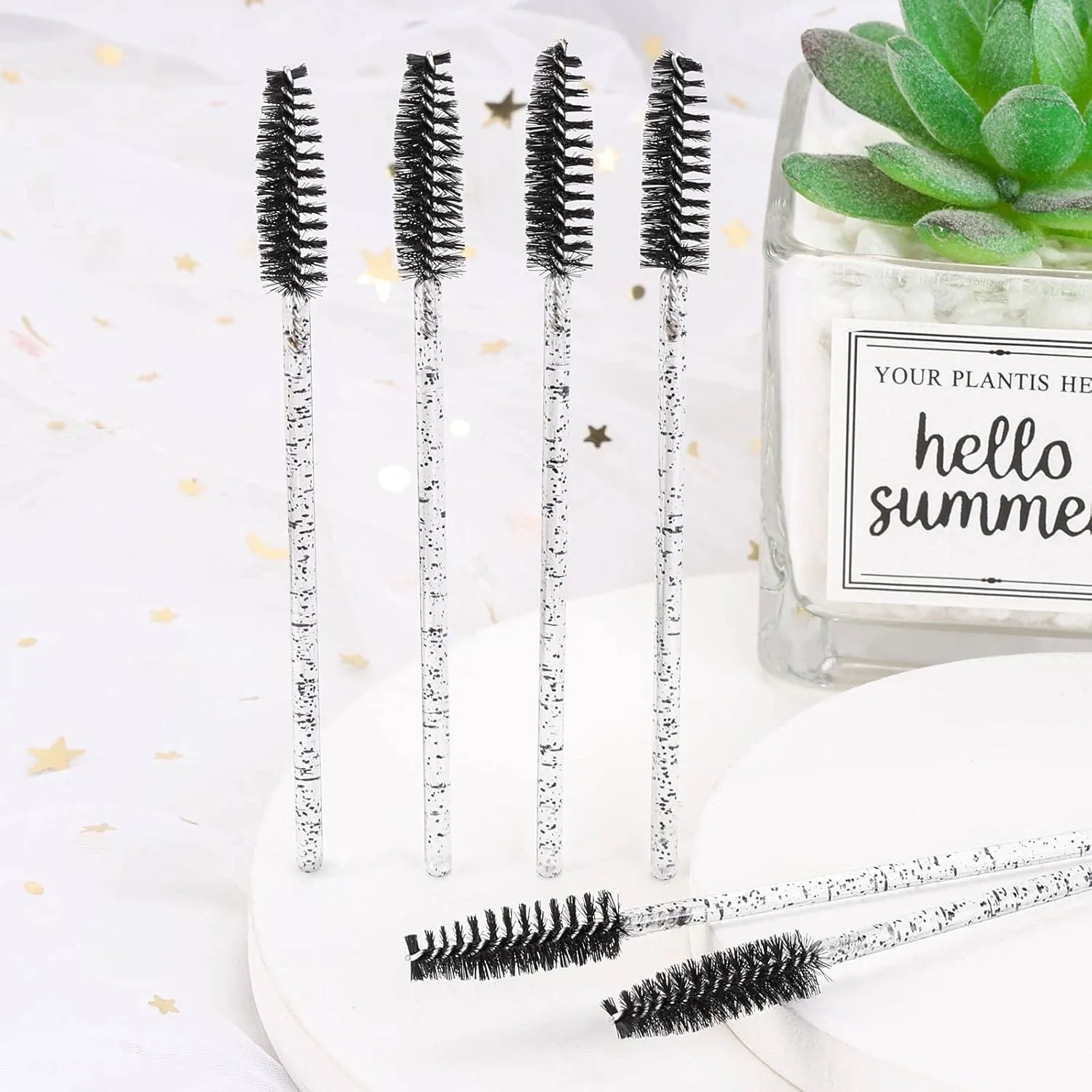 Tbestmax 1000 Disposable Mascara Wands Eyelash Brush Spoolies for Eyebrow Eye Lash Extension Black