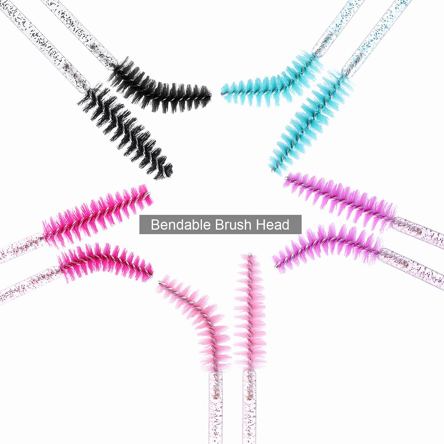 Tbestmax 1000 Disposable Mascara Wands Eyelash Brush Spoolies for Eyebrow Eye Lash Extension Colorful