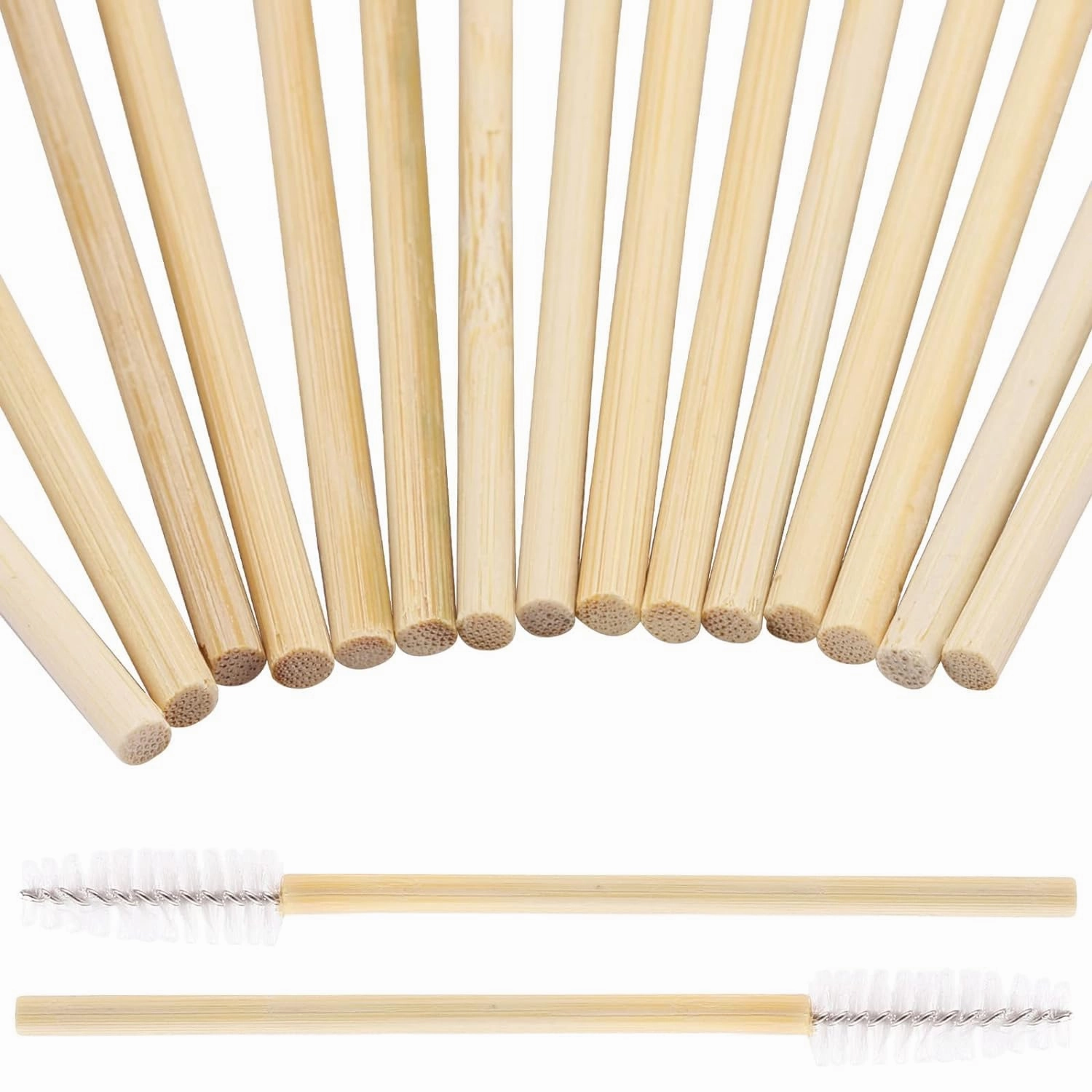 Tbestmax 300 Disposable Mascara Wands Eyelash Brush Spoolies for Eye Lash Extension Eyebrow Bamboo Stick White