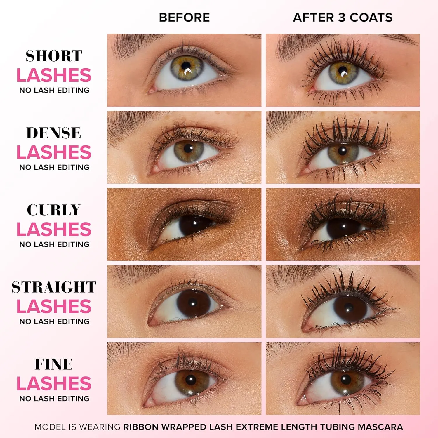 Too Faced Ribbon Wrapped Lash Mascara | Extreme Length Tubing Mascara with no Smudging, Flaking or Clumping