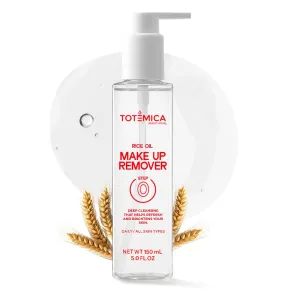 TOTÉMICA Make up Remover, Cleansing Oil with Rice Bran & Jojoba, Waterproof Mascara Remover, Gentle & Hydrating Facial Cleanser for All Skin Types, Desmaquillantes para la cara - 150ml