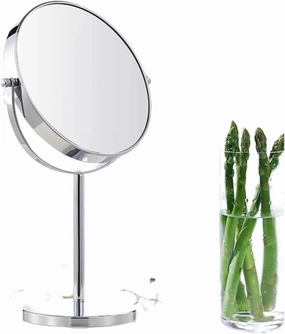Travel Mirrors for Makeup, 8 Inch 10x Magnification Cosmetic Mirror, Two-Sided Swivel Mirror Chrome Finish, Standing Shaving