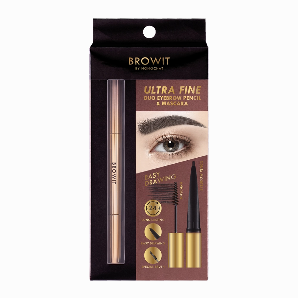 Ultra Fine Duo Eyebrow Pencil & Mascara 0.16g 1.26g Browit #Ash Brown
