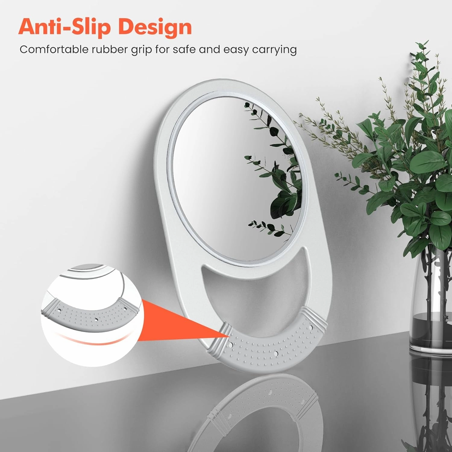 Unbreakable Barber Mirror - round Hand Held Mirror, Hanging Handheld Mirror, Beauty Salon Essentials Barber Accessories Hand Mirrors with Handle for Men, Women, Self Cut and Hair Stylist