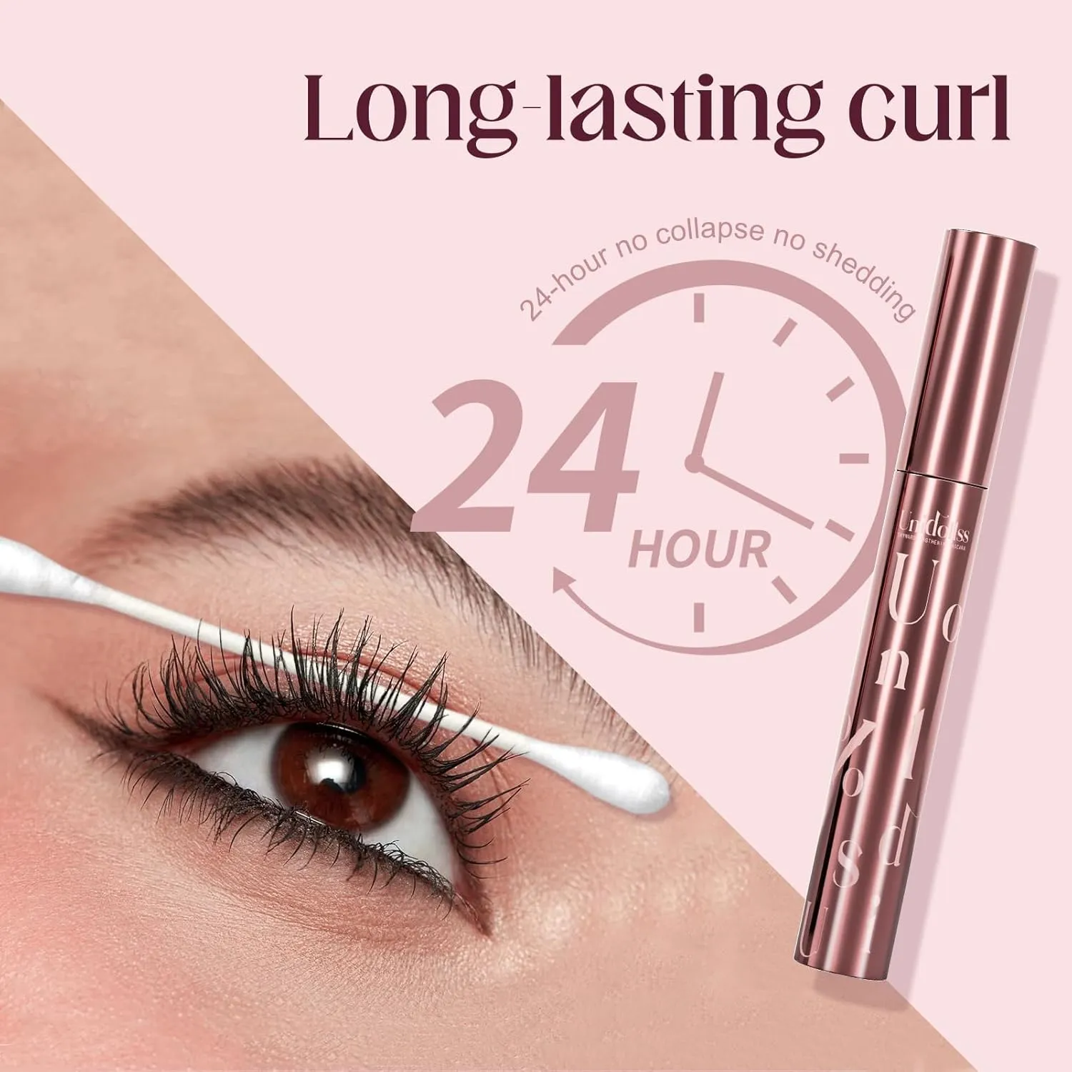 Unidollss Tubing Mascara Black Length & Volume with Lash-Nourishing Serum, No Clumps, Smudge-Proof Lash Extension Effect, Washable, Cruelty-Free & Gluten-Free, Safe for Sensitive Eyes