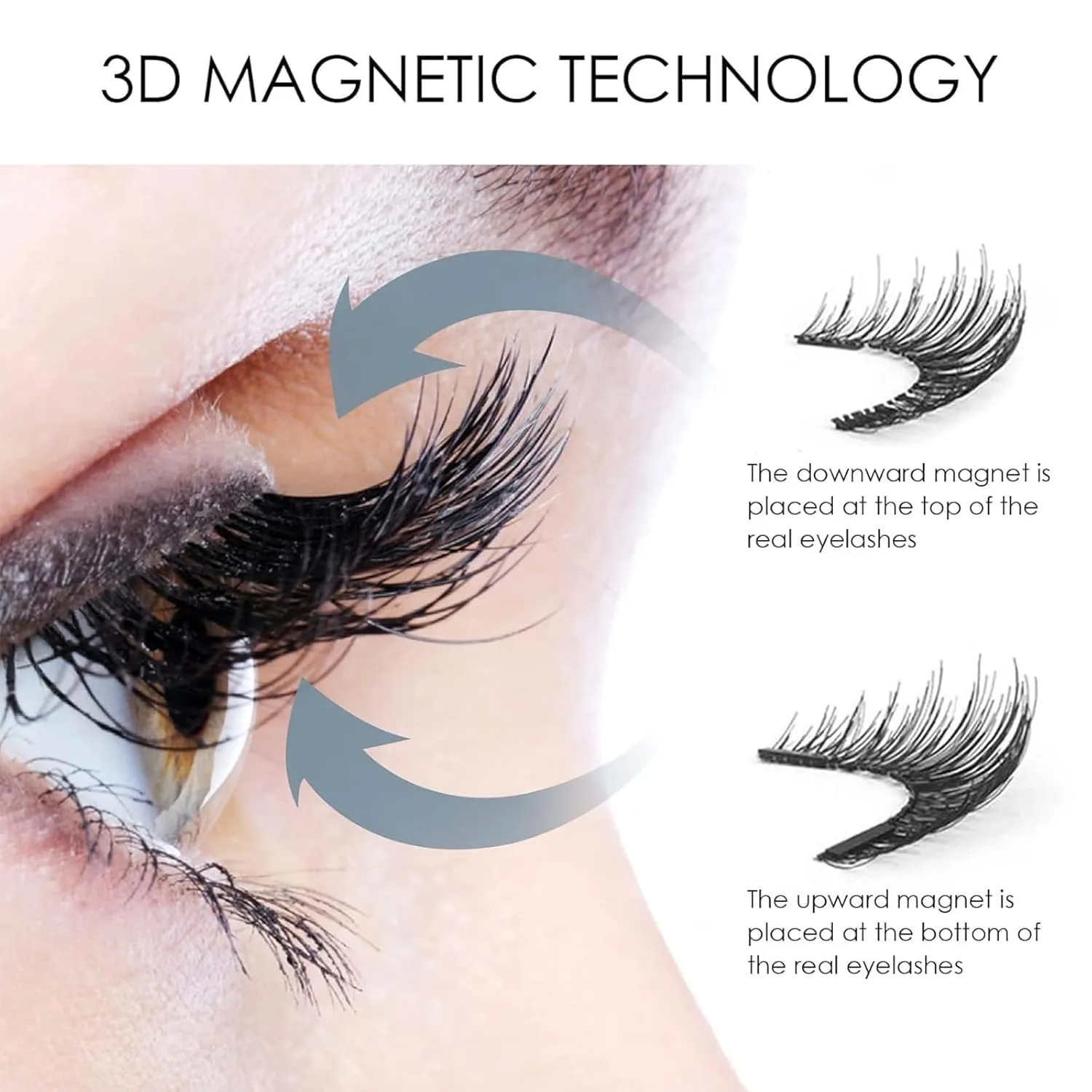 Velleara Magnetic Lashes Natural Look,Velleara Magnetic Eyelashes Kit with Applicator (Natural)