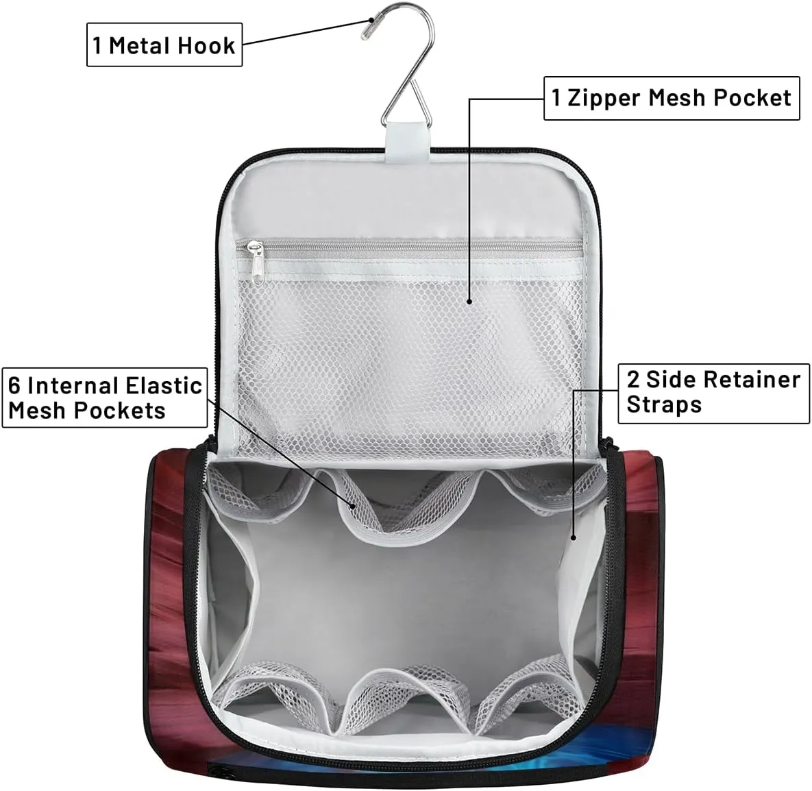 View of Deep Canyon Hanging Toiletry Bags Travel Makeup Bag Water-resistant Makeup Cosmetic Bag Travel Organizer