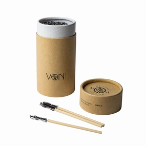 Voice of Nature Beauty Sustainable Hourglass Bamboo Mascara Wands - Eco-Friendly Choice for Stunning Lashes - 100% FSC-Certified Bamboo - Ideal for Mascara & Brows - 100 Pieces