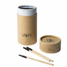 Voice of Nature Beauty Sustainable Rubber Head Bamboo Mascara Wands - Eco-Friendly Choice for Stunning Lashes - 100% FSC-Certified Bamboo - Ideal for Mascara & Brows - 100 Pieces