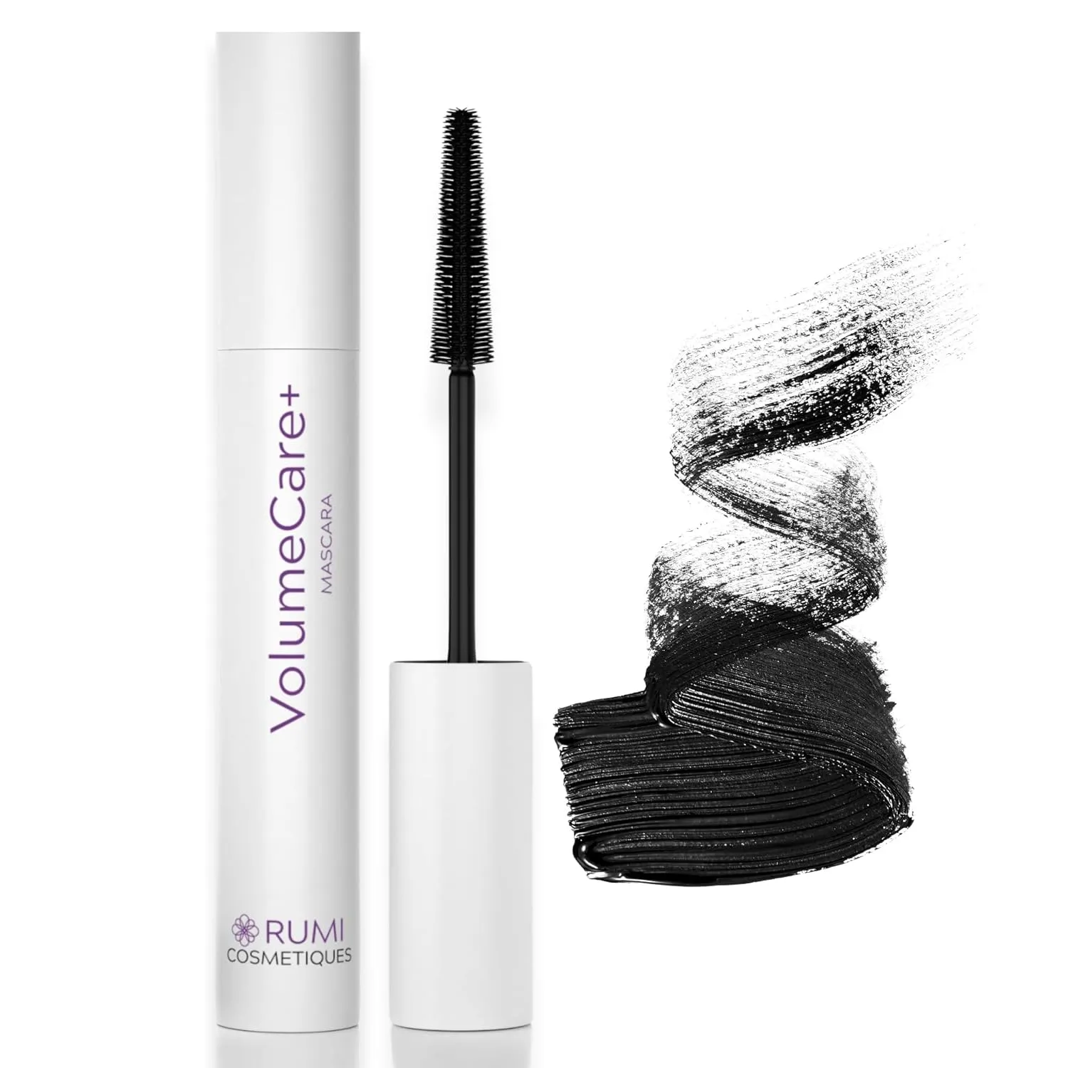 VolumeCare  Mascara For Older Women - Extreme Length and Volume 2-in-1 Formula - No Clumps, Long-Wearing, Hypoallergenic Mascara For Sensitive Eyes (Natural Black)