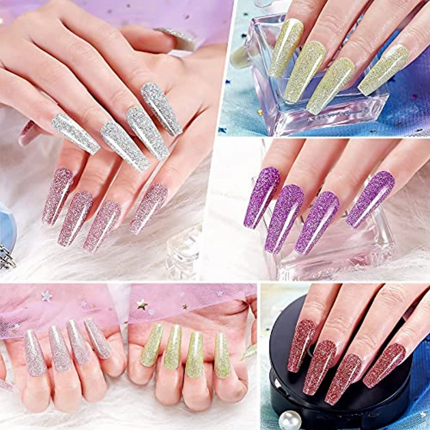 Wakaniya Dip Powder Kit Bundle-48Pcs Dip Powder Nail Kit, 24 Colors Changing Glitter Dipping Powder Kit for Starter and Professionals Gift Home Salon DIY