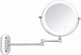 Wall-Mounted Makeup Mirror 8-inch LED Makeup Mirror Double-Sided 10X Magnification Wall-Mounted Lighted Makeup Mirror