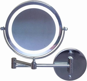 Wall-Mounted Makeup Mirror Wall-Mounted 7-inch LED Makeup Mirror Double-Sided 10X Magnification Folding Vanity Mirror