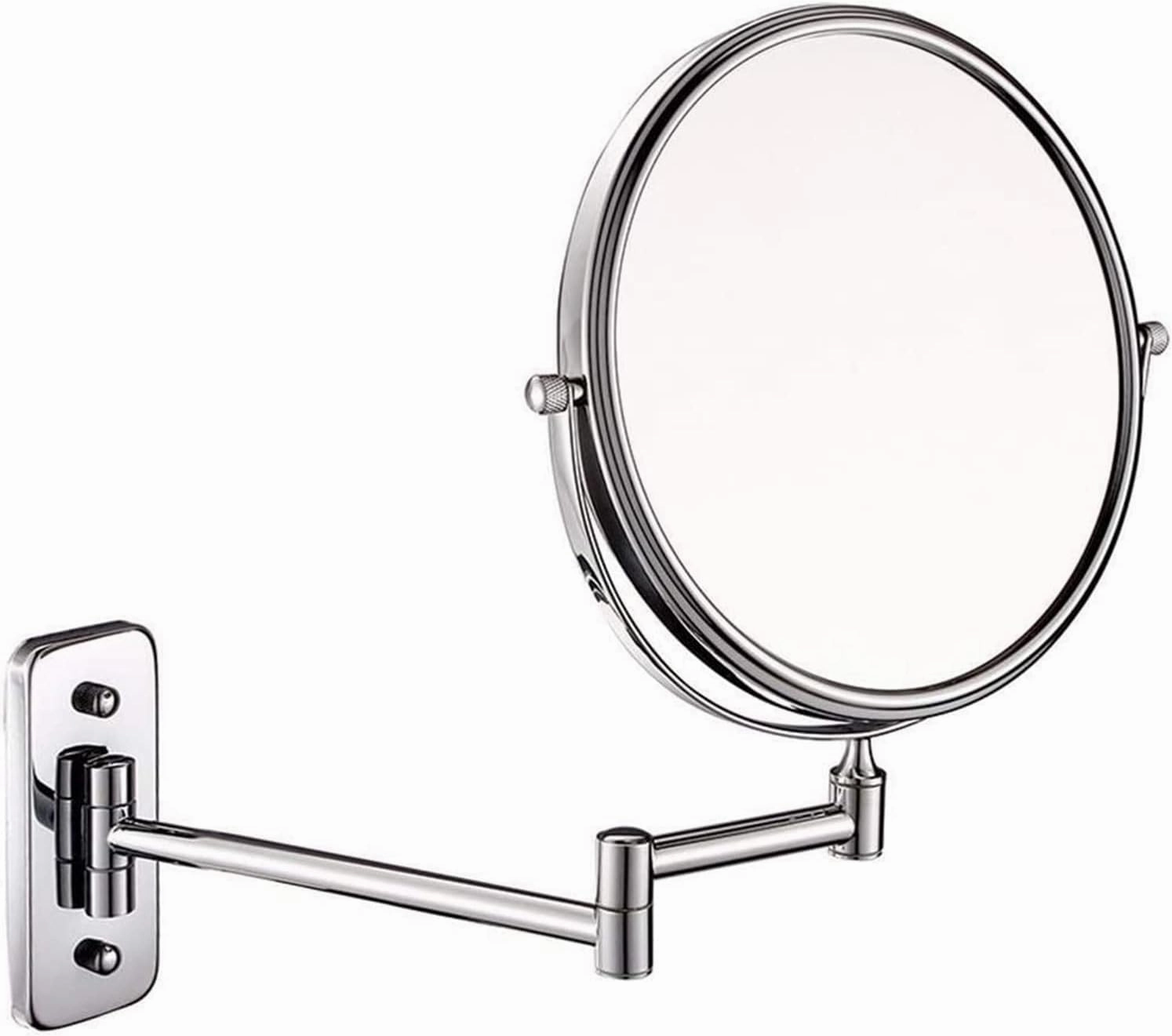 Wall-Mounted Makeup Mirror Wall-Mounted 8-inch 10X Magnifying Mirror Double-Sided Folding Vanity Mirror