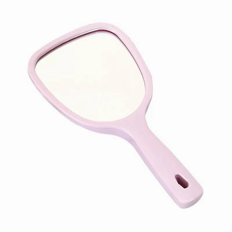 Women Hand-held Makeup Mirror Portable Enlarge Small Mirror  HD Thin and Light Travel Appointment Long Handle