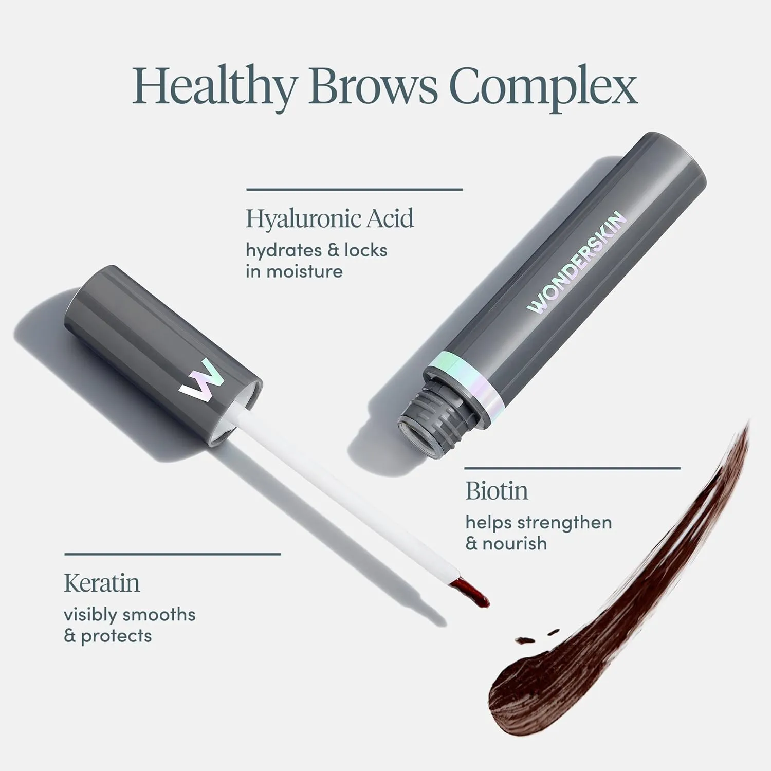 Wonderskin Dream Brow Eye Brow Gel, Long Lasting Eyebrow Gel, Waterproof, Transfer Proof Tinted Filler Eyebrow Mascara (Brunette)
