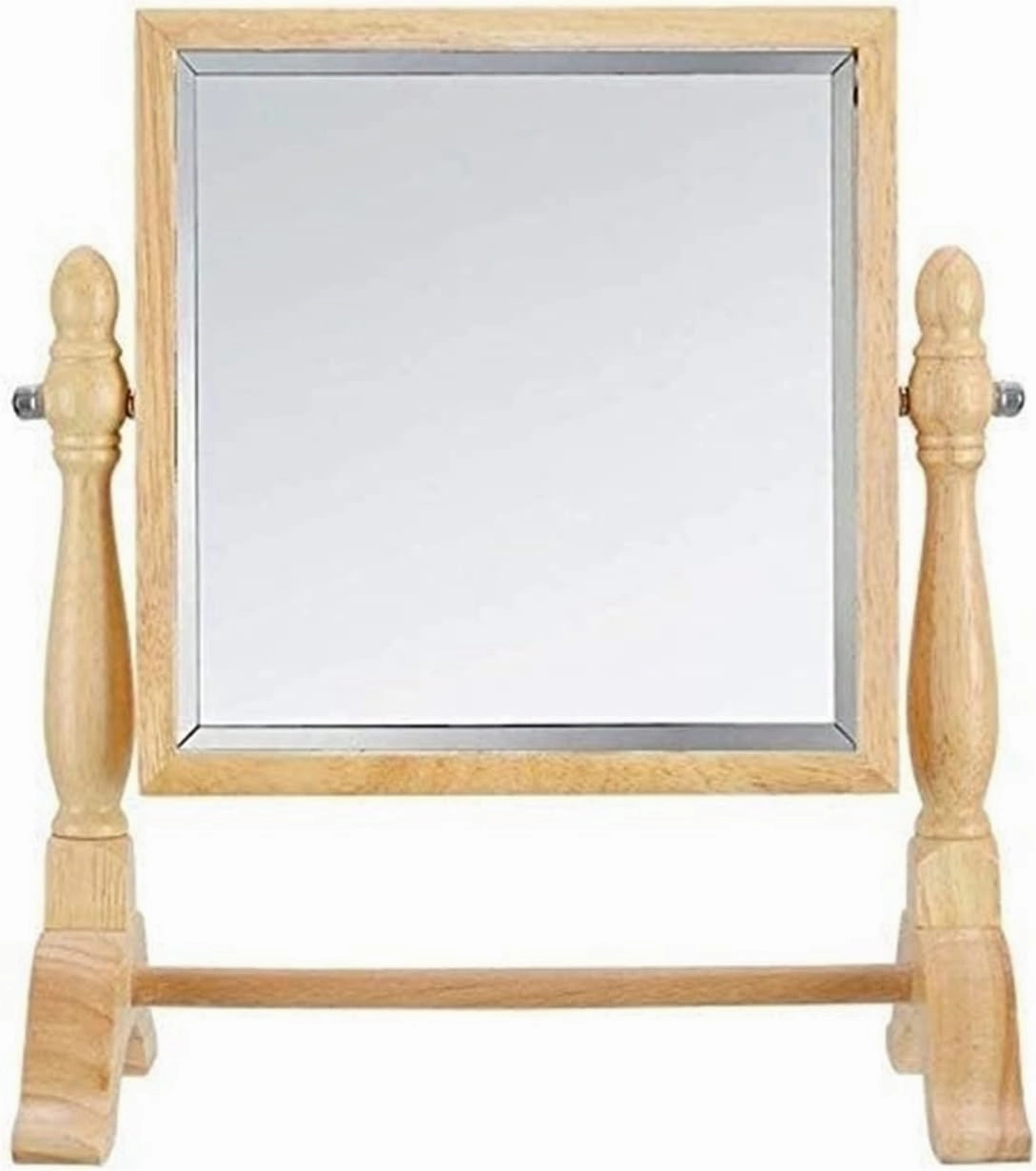 ZXFLOOR Beech Base Mirror European Fashion Creative Double-Sided Desktop Makeup Mirror Makeup Mirror Beauty Mirror