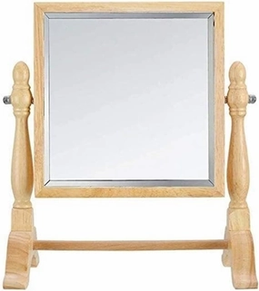 ZXFLOOR Beech Base Mirror European Fashion Creative Double-Sided Desktop Makeup Mirror Makeup Mirror Beauty Mirror