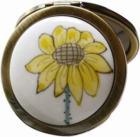 ZXFLOOR Makeup Mirror, Small Fresh Forest Ceramic Small Mirror Portable Mirror Folding Double-Sided Makeup Mirror. Living Room Bathroom